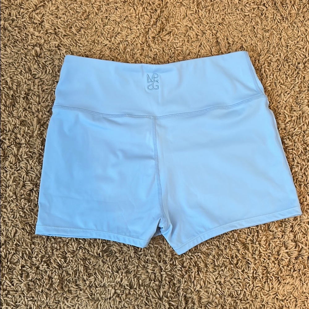 Womens missguided baby blue athletic yoga bike shorts size large